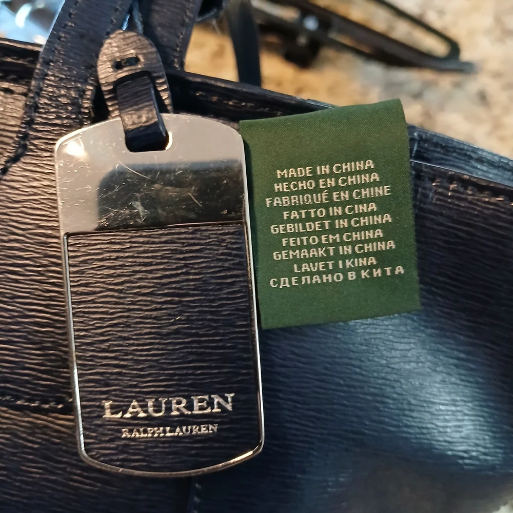 Lauren Ralph Lauren Black Leather Tote Bag - Picture 11 of 15